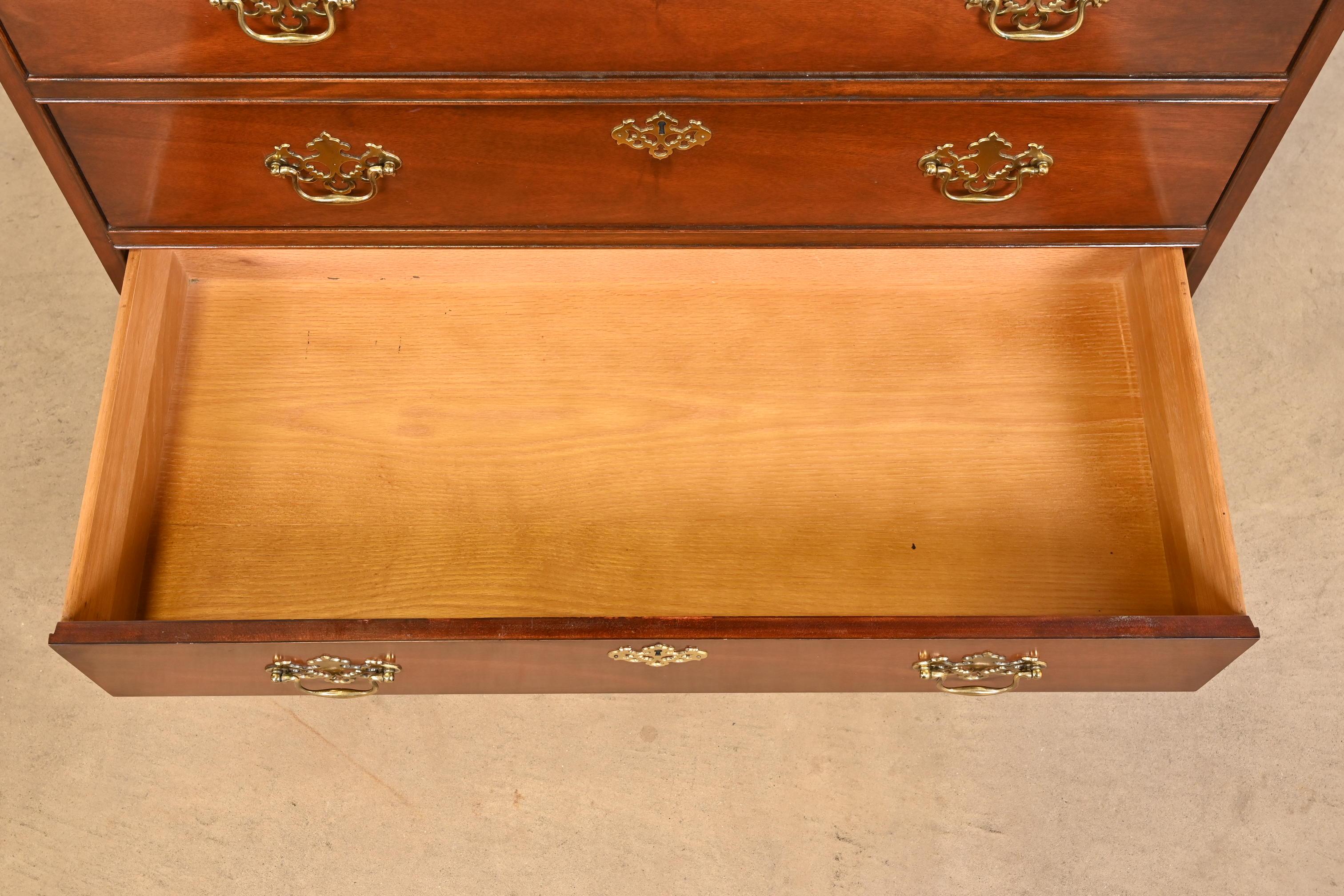 Baker Furniture Georgian Carved Mahogany Armoire Dresser or Linen Press 5