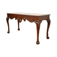 Baker Furniture Georgian Carved Mahogany Console or Sofa Table, Newly Refinished