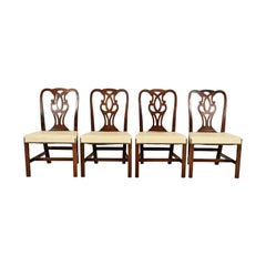 Baker Furniture Georgian Carved Mahogany Dining Chairs, Set of Four