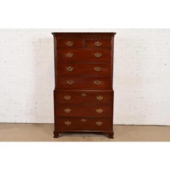 Baker Furniture Georgian Carved Mahogany Eight-Drawer Highboy Dresser