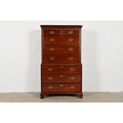 Baker Furniture Georgian Carved Mahogany Eight-Drawer Highboy Dresser