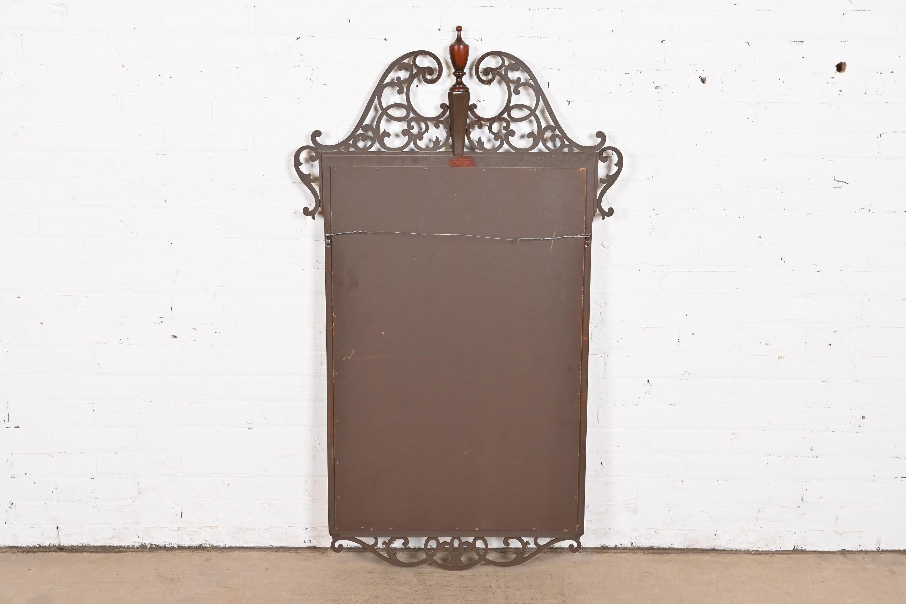 Baker Furniture Georgian Carved Mahogany Framed Wall Mirror 4