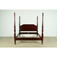 Baker Furniture Georgian Carved Mahogany King Size Poster Bed