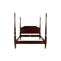 Baker Furniture Georgian Carved Mahogany King Size Poster Bed