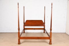Baker Furniture Georgian Carved Mahogany Queen Size Poster Bed