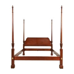 Baker Furniture Georgian Carved Mahogany Queen Size Poster Bed