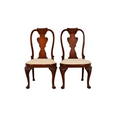 Baker Furniture Georgian Carved Mahogany Side Chairs or Dining Chairs, Pair