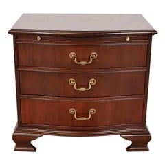 Baker Furniture Georgian Carved Mahogany Three-Drawer Bedside Chest