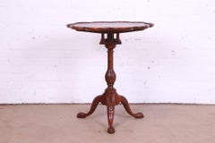 Baker Furniture Georgian Carved Mahogany Tilt Top Pedestal Tea Table
