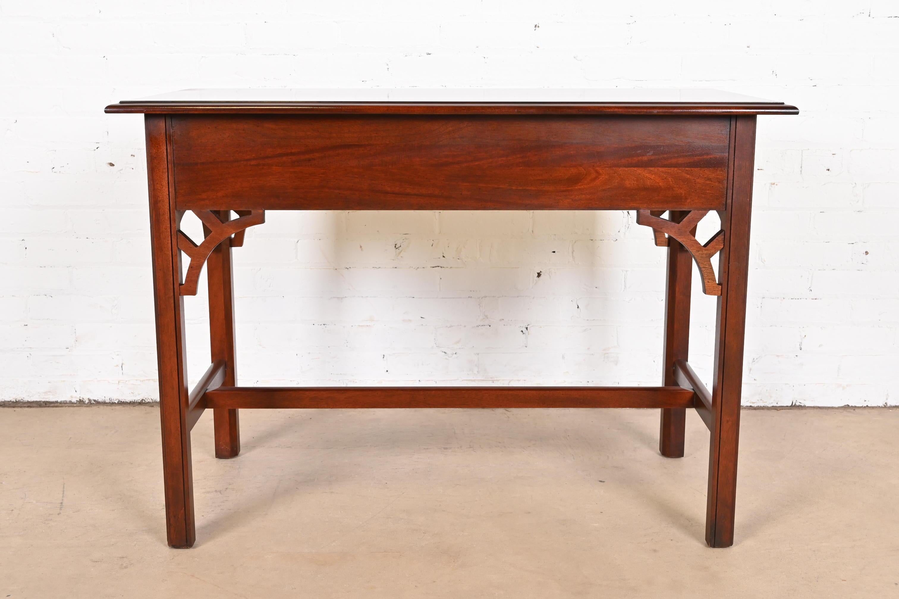 Baker Furniture Georgian Carved Mahogany Writing Desk or Console Table For Sale 5