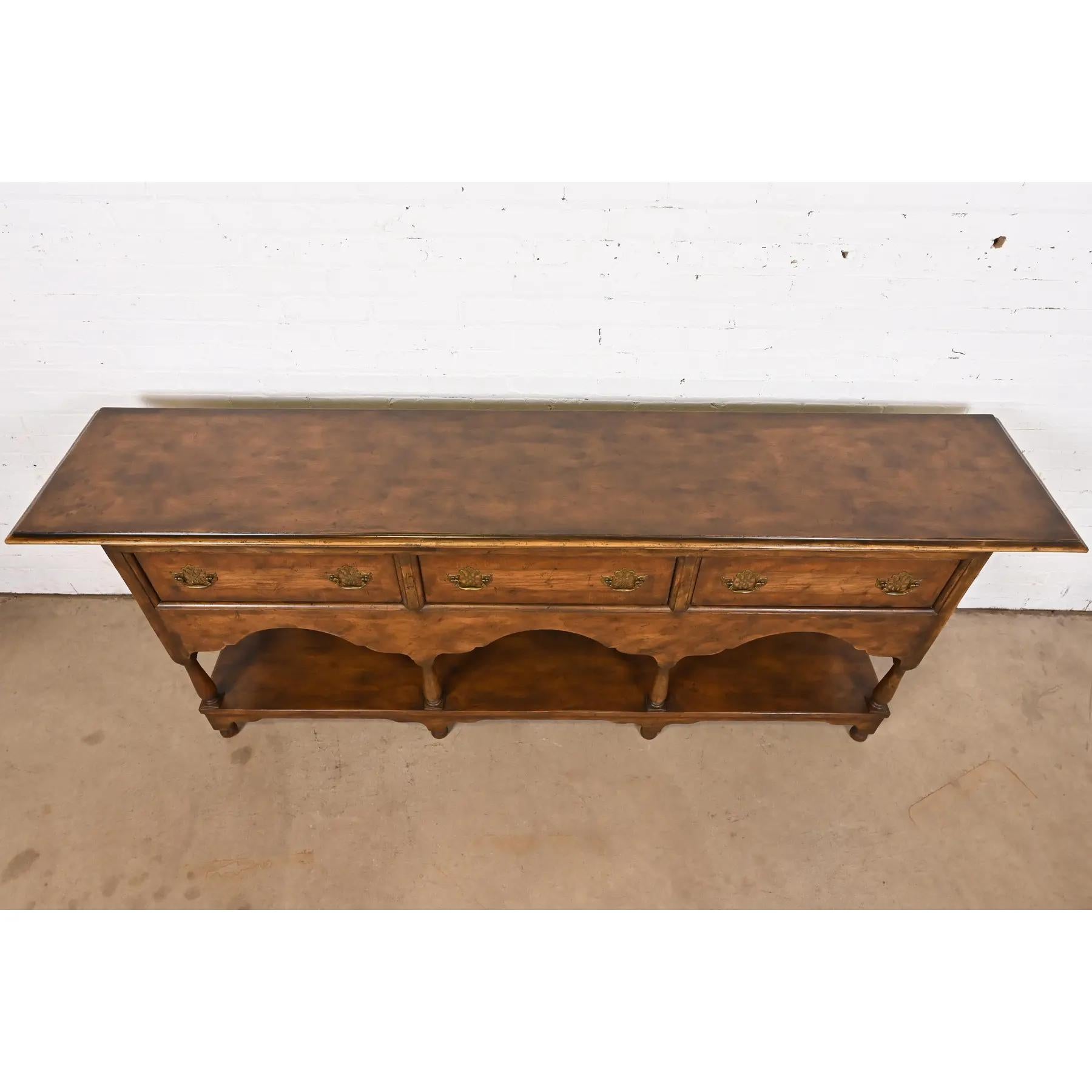 Baker Furniture Georgian Carved Oak Sideboard Buffet or Console Table 4