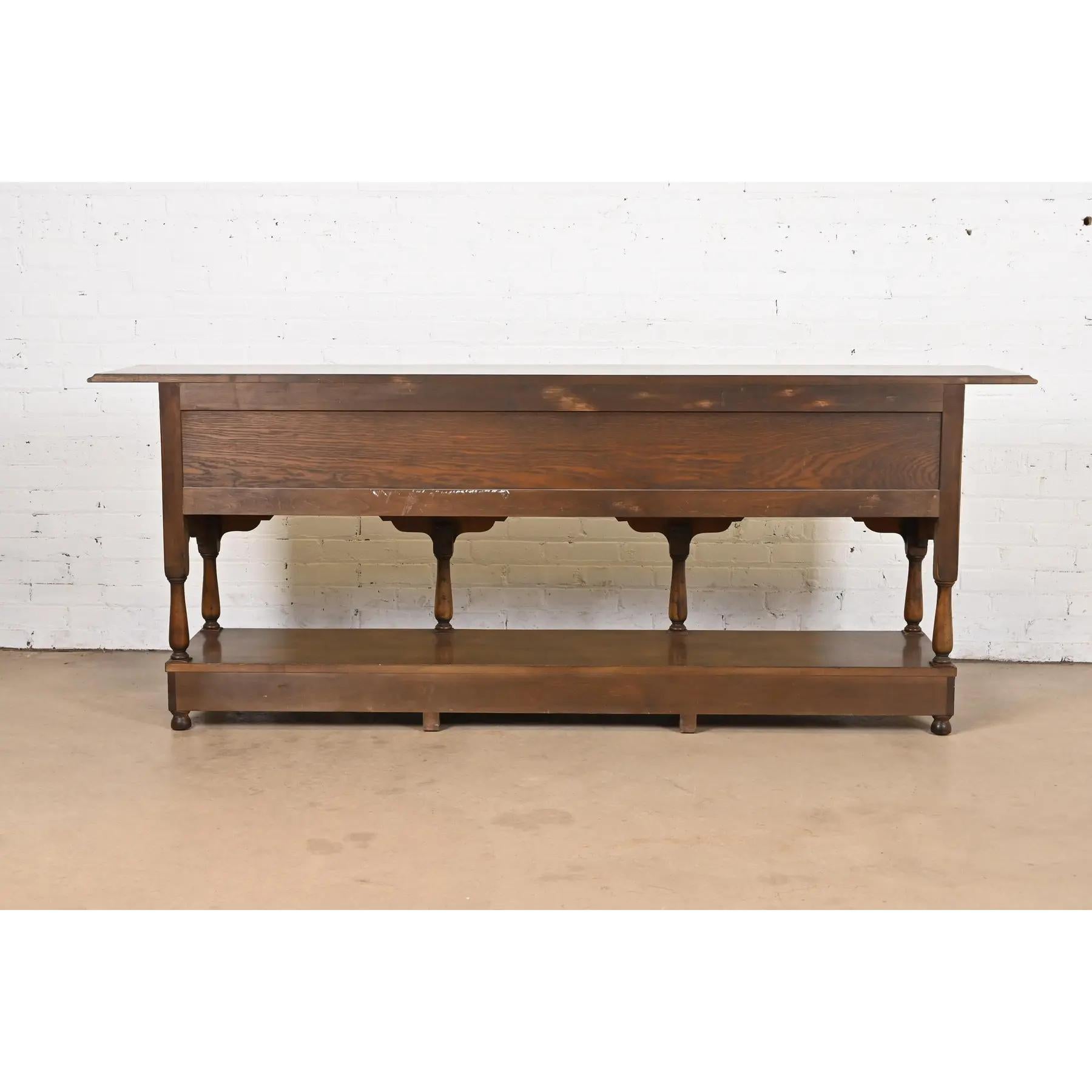 Baker Furniture Georgian Carved Oak Sideboard Buffet or Console Table 6