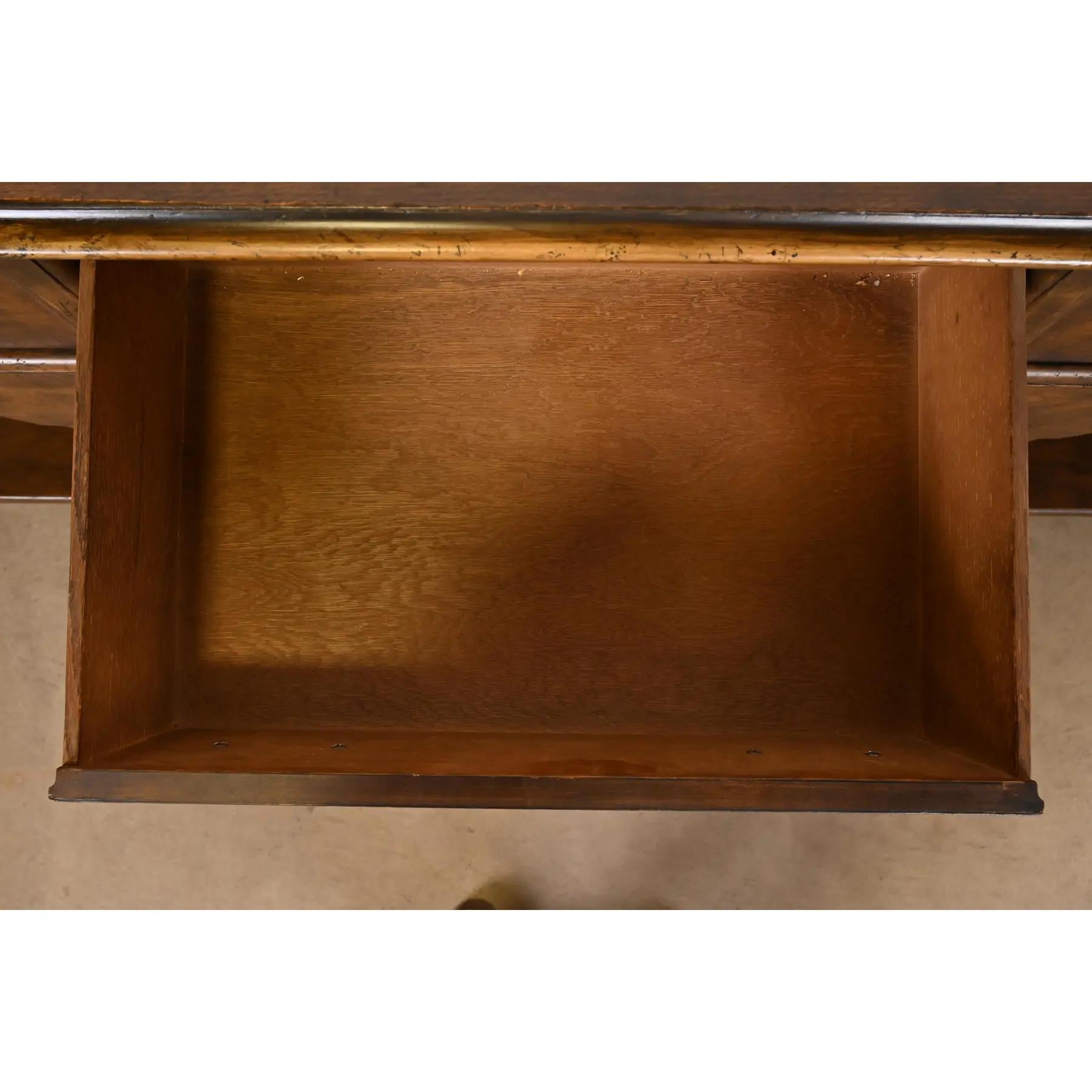 Baker Furniture Georgian Carved Oak Sideboard Buffet or Console Table 2