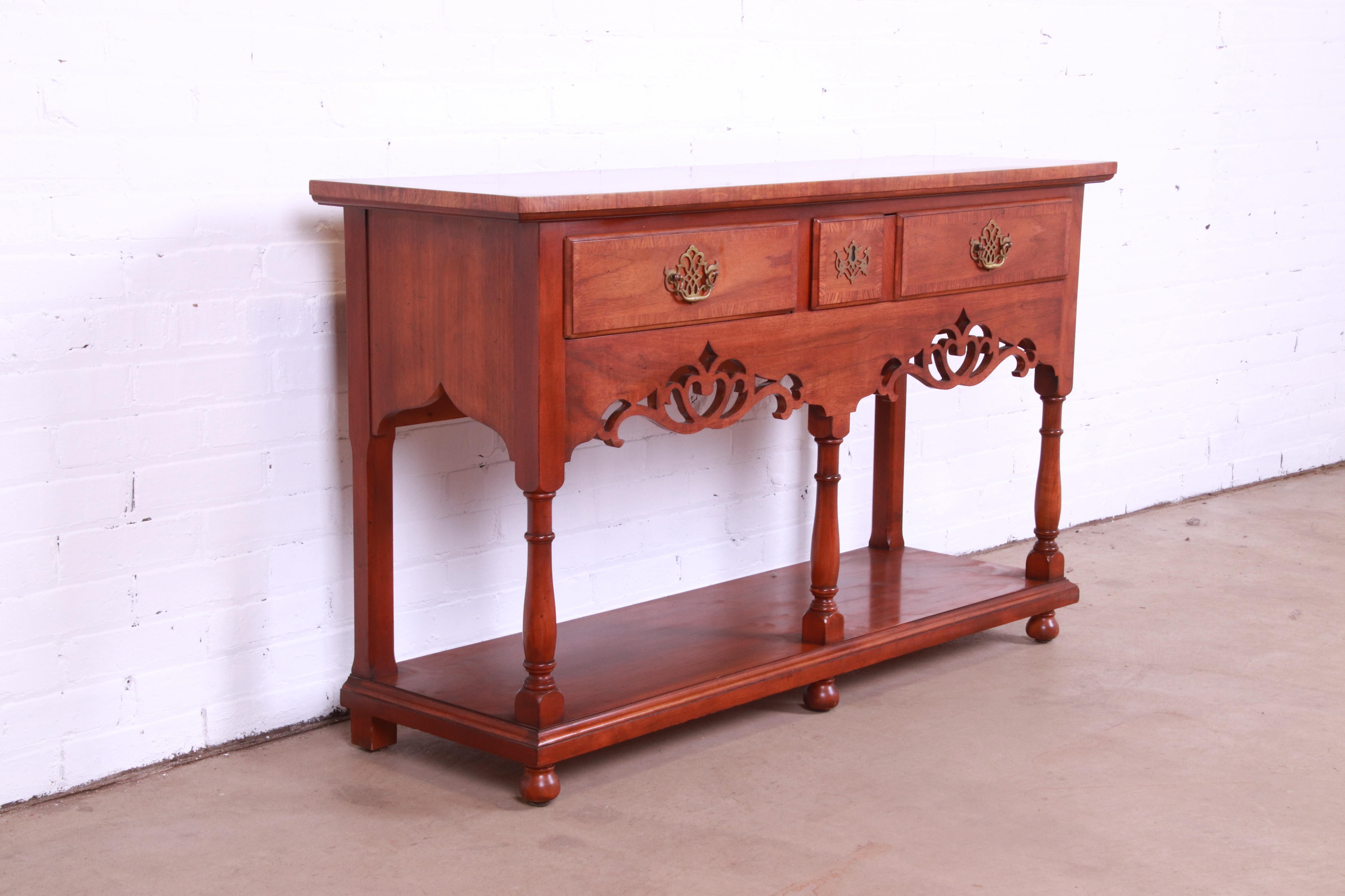 20th Century Baker Furniture Georgian Carved Walnut Sideboard Buffet or Console Table For Sale