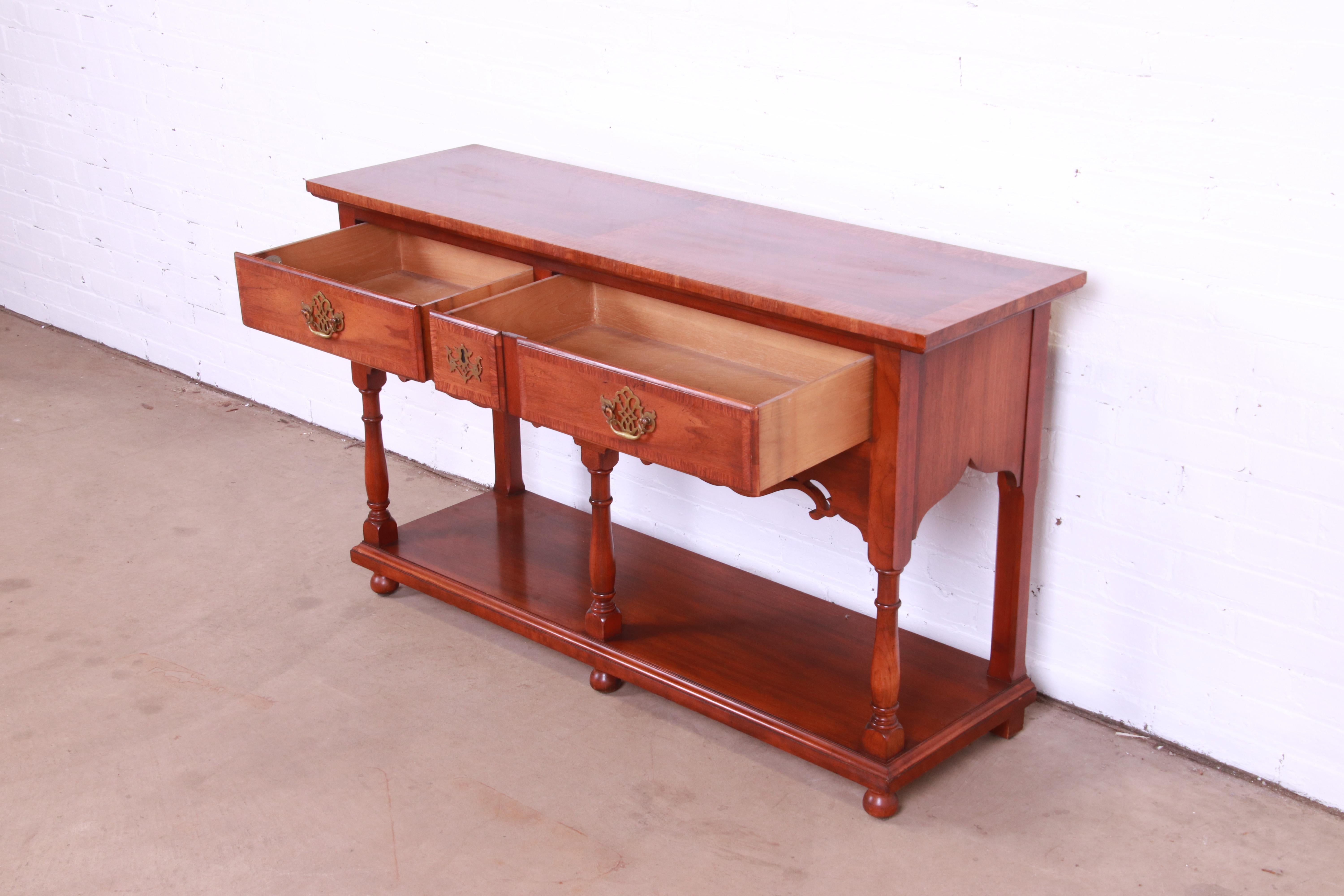 Baker Furniture Georgian Carved Walnut Sideboard Buffet or Console Table For Sale 1