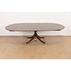 Baker Furniture Georgian Cherry Wood Extension Dining Table, Newly Refinished