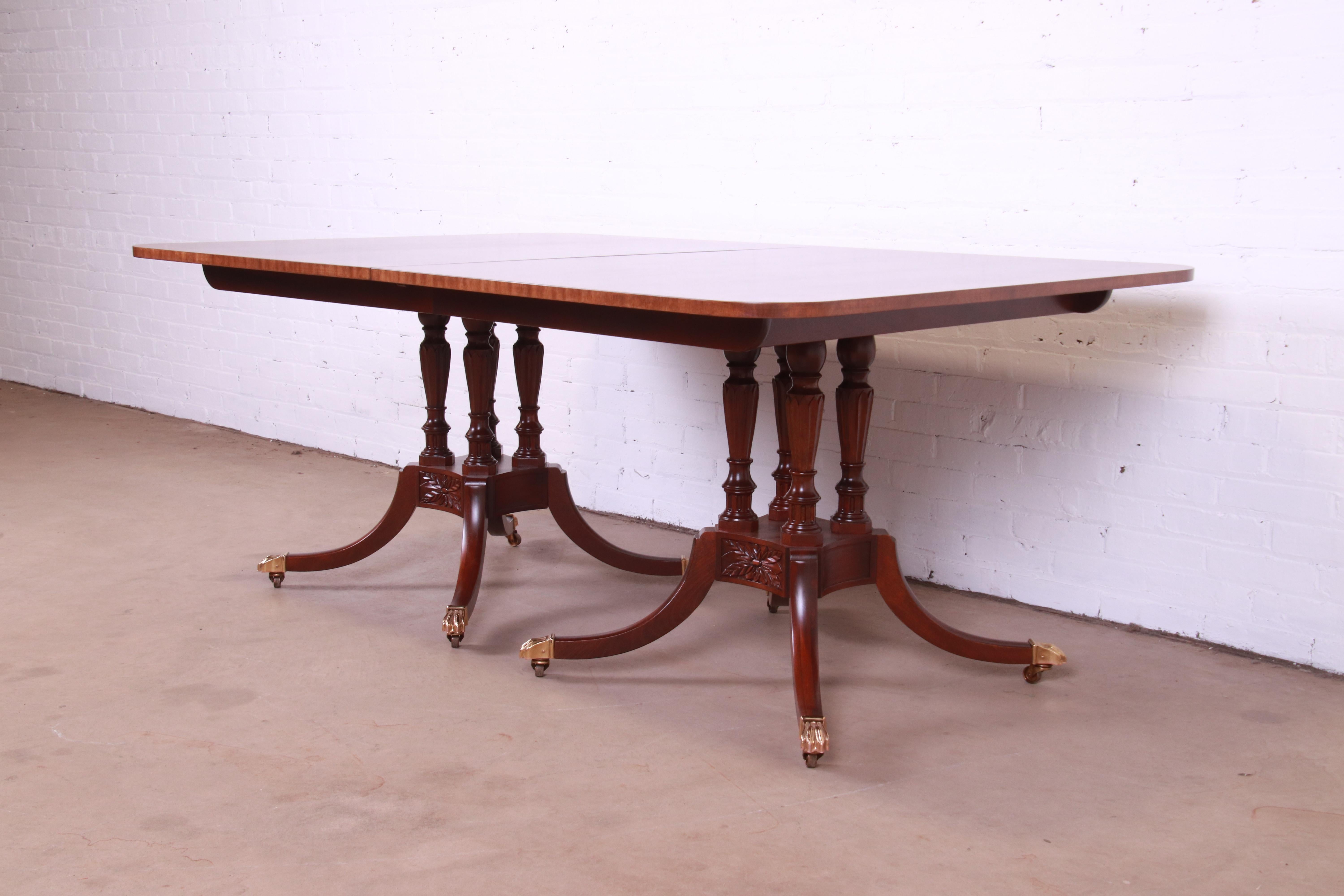 Baker Furniture Georgian Double Pedestal Extension Dining Table, Refinished 6