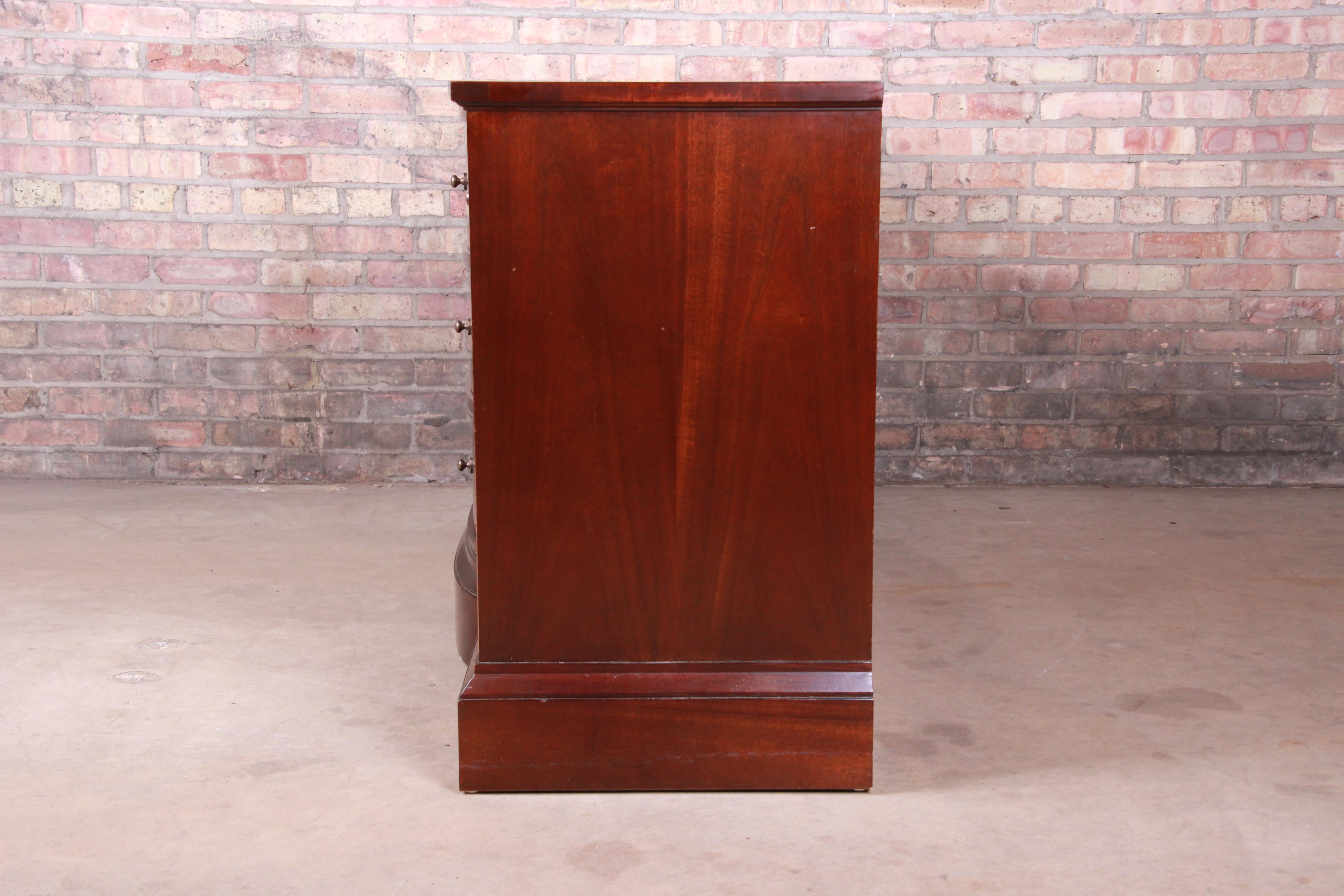 Baker Furniture Georgian Flame Mahogany Bow Front Triple Dresser or Credenza 2
