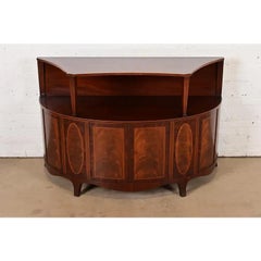 Baker Furniture Georgian Flame Mahogany Demilune Sideboard Buffet, Circa 1940s