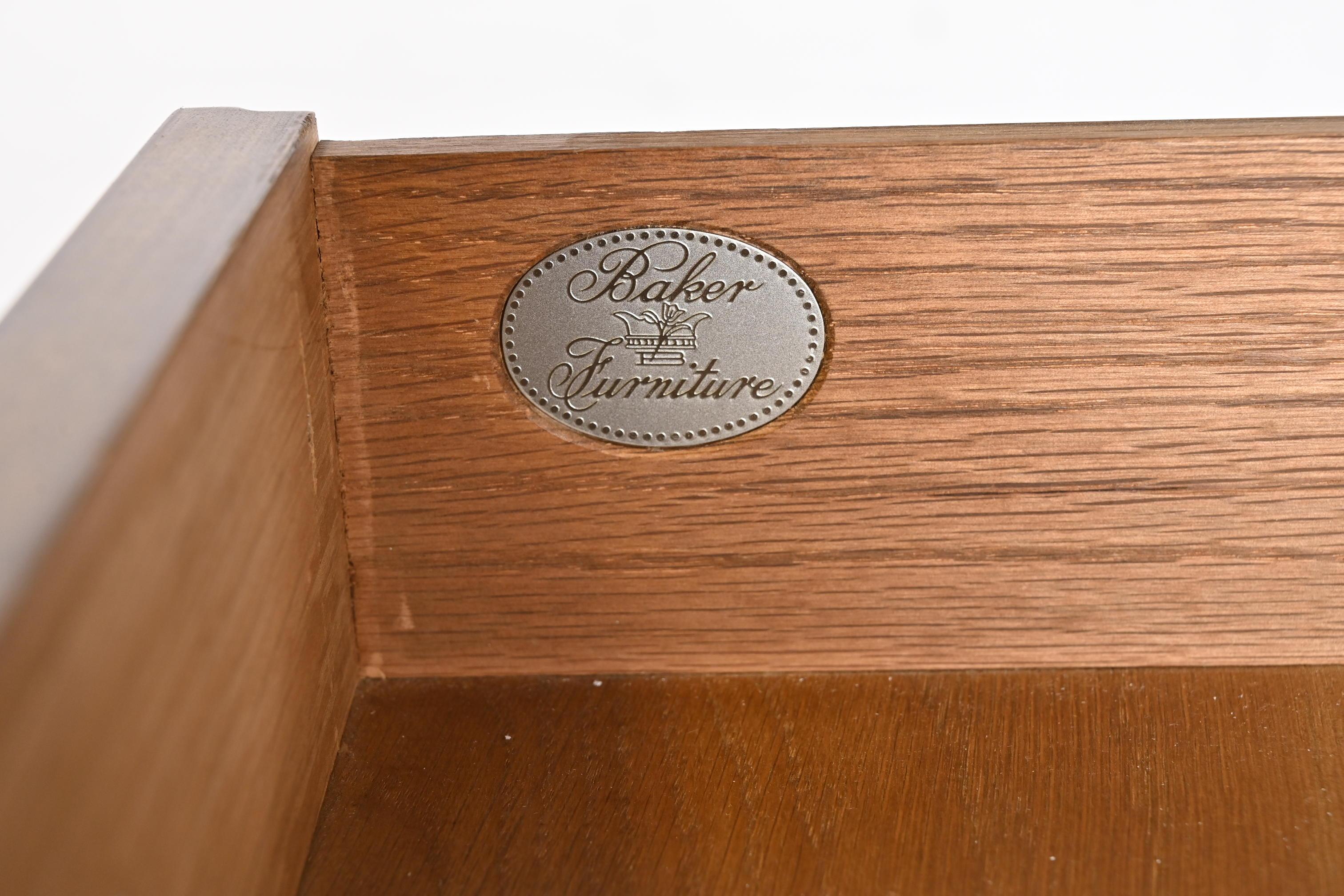 Baker Furniture Georgian Flame Mahogany Leather Top Slant Front Architect's Desk For Sale 13