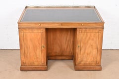 Baker Furniture Georgian Flame Mahogany Leather Top Slant Front Architect's Desk