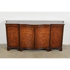 Baker Furniture Georgian Inlaid Flame Mahogany Sideboard or Bar Cabinet