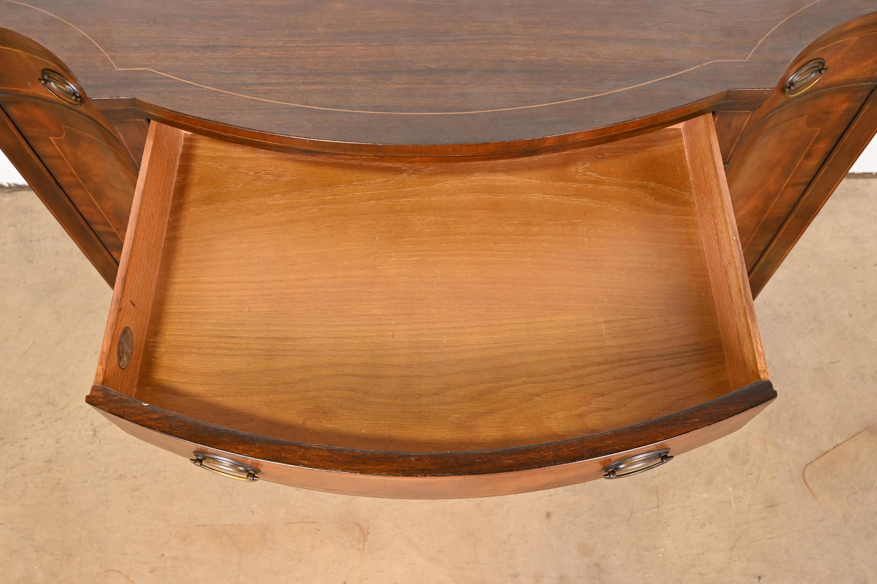 Baker Furniture Georgian Inlaid Mahogany Sideboard or Bar Cabinet 5