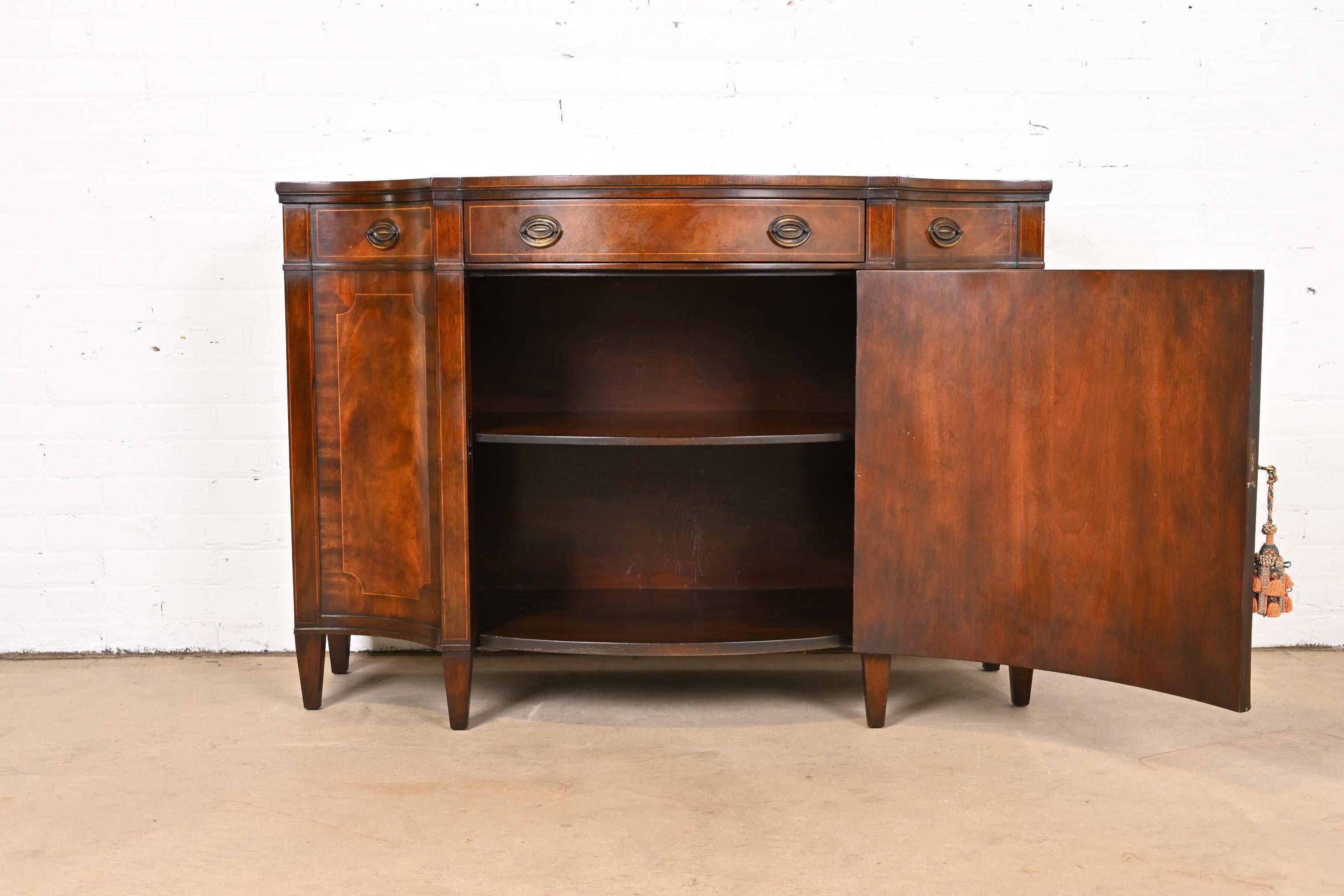 Baker Furniture Georgian Inlaid Mahogany Sideboard or Bar Cabinet 8