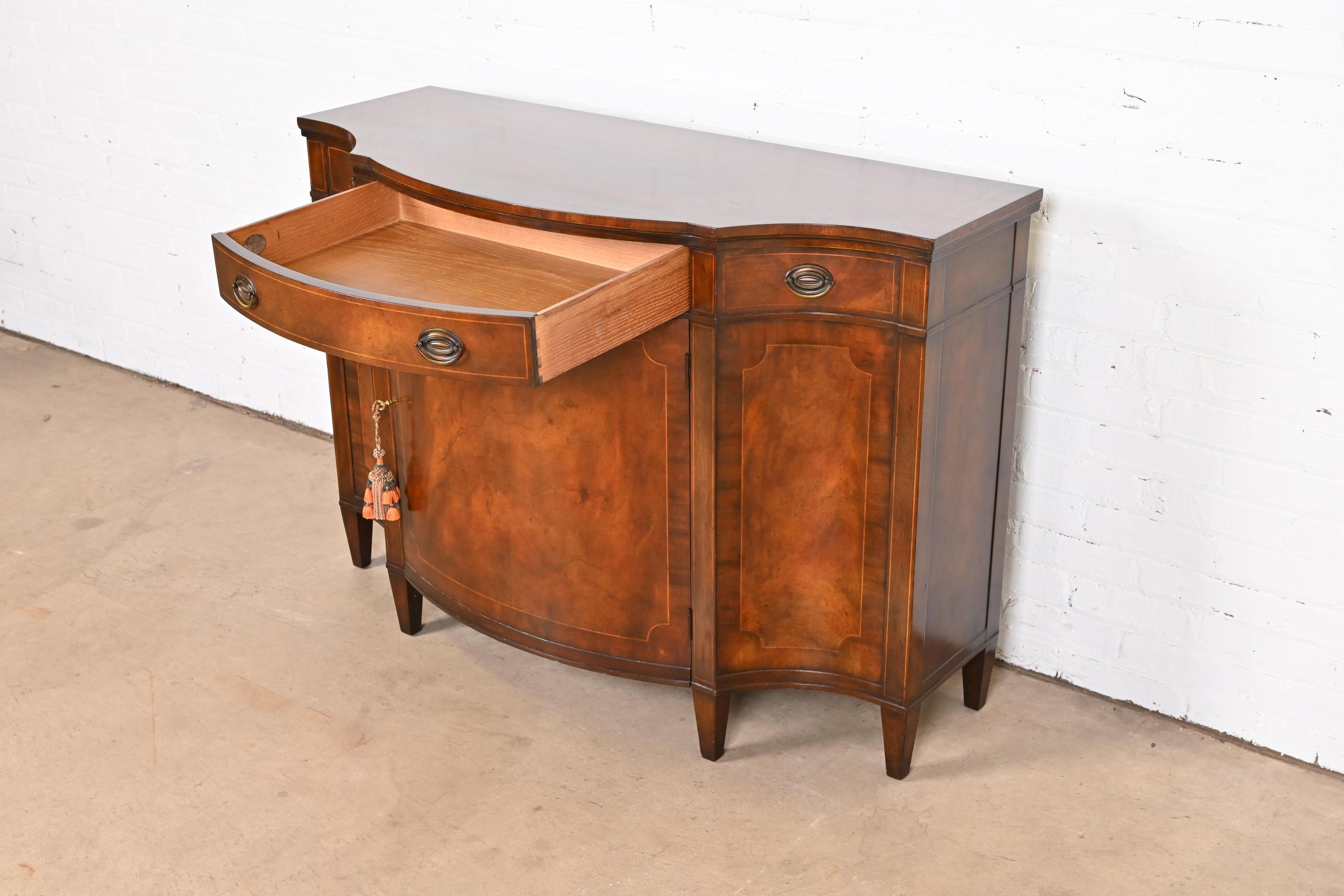 Baker Furniture Georgian Inlaid Mahogany Sideboard or Bar Cabinet 3