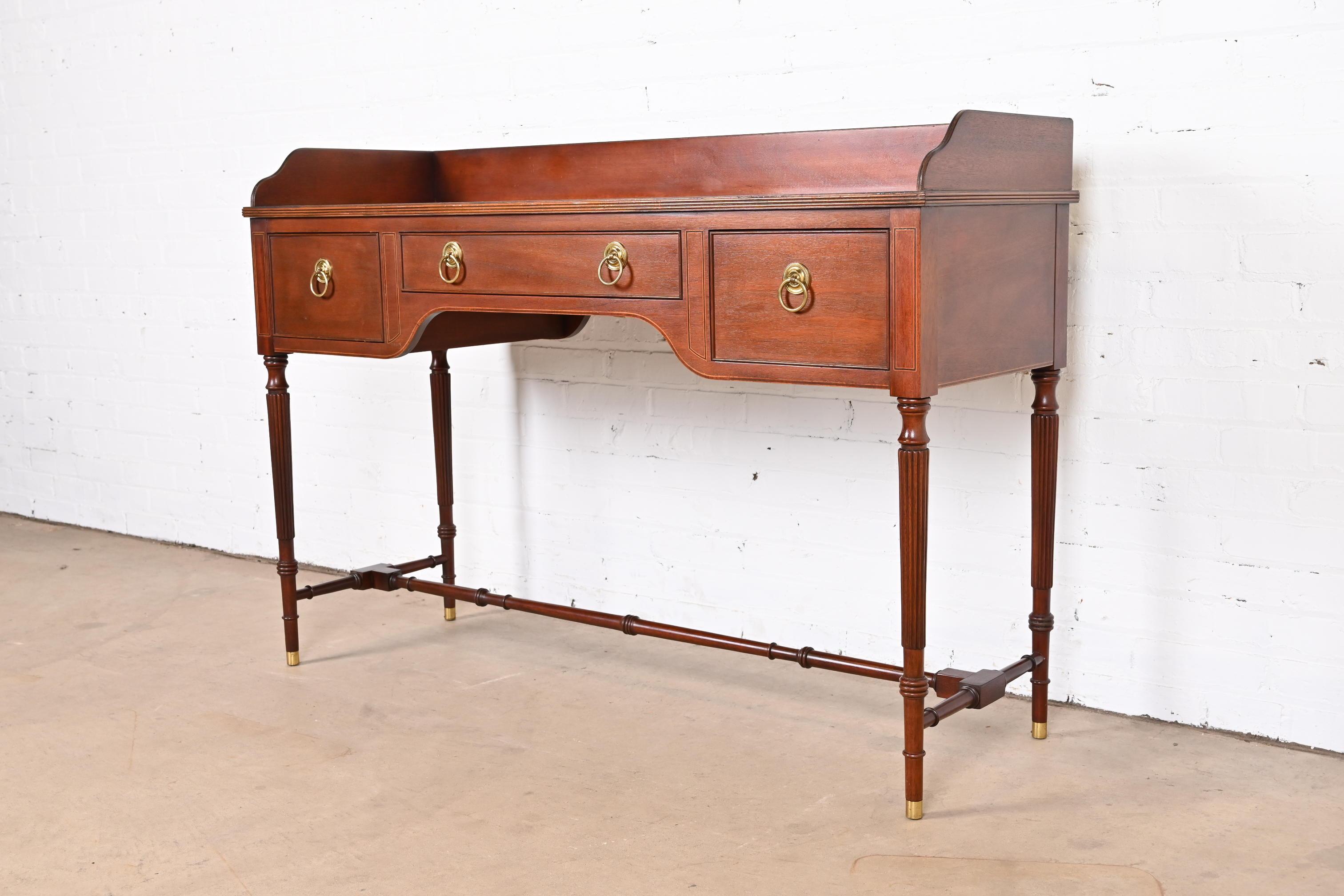 20th Century Baker Furniture Georgian Inlaid Mahogany Sideboard or Buffet Server For Sale