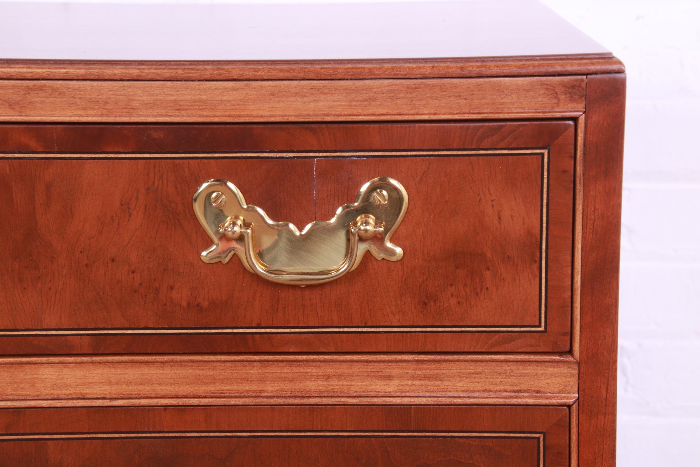 Baker Furniture Georgian Mahogany and Yew Wood Commode or Bachelor Chest For Sale 9