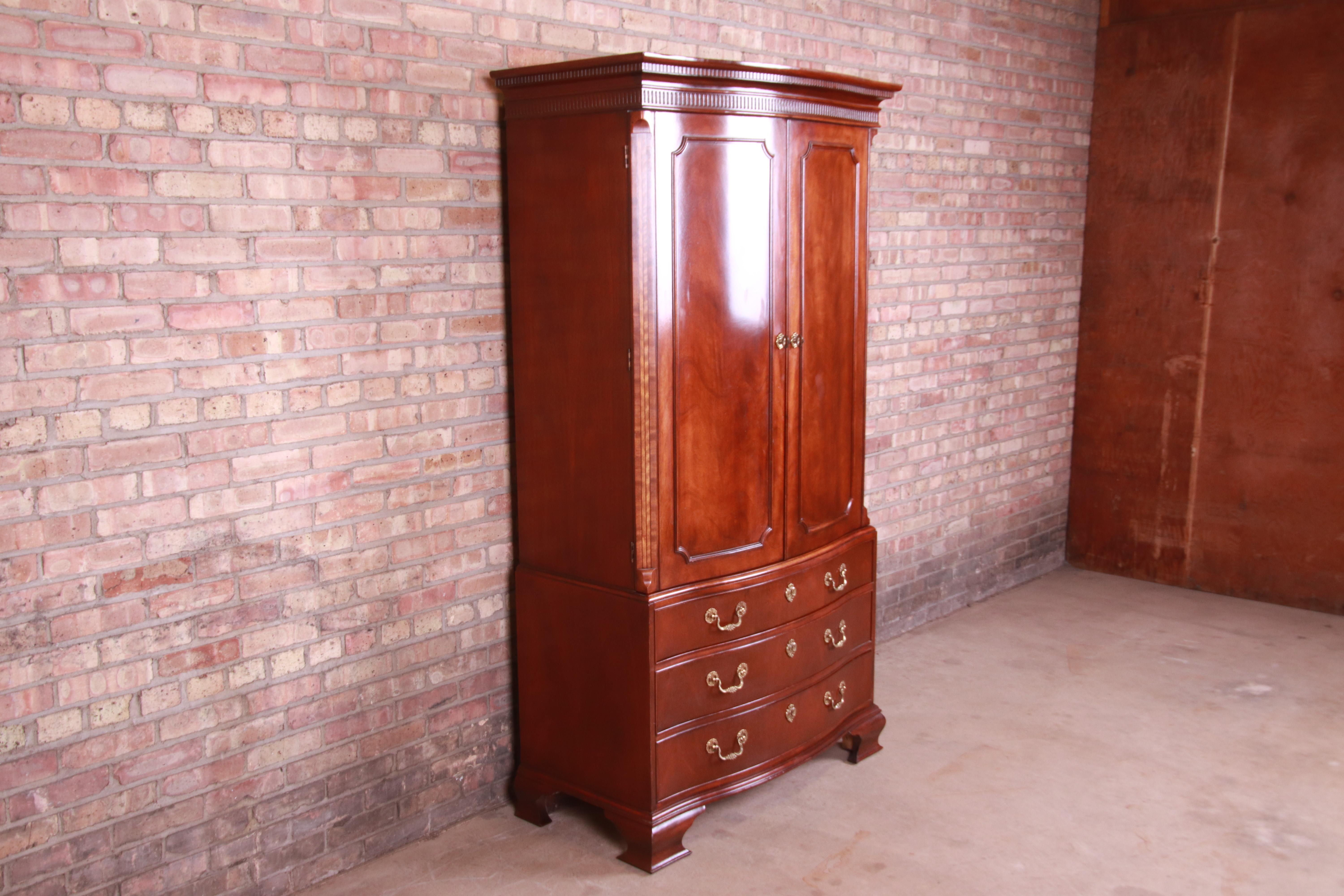 American Baker Furniture Georgian Mahogany Armoire Dresser