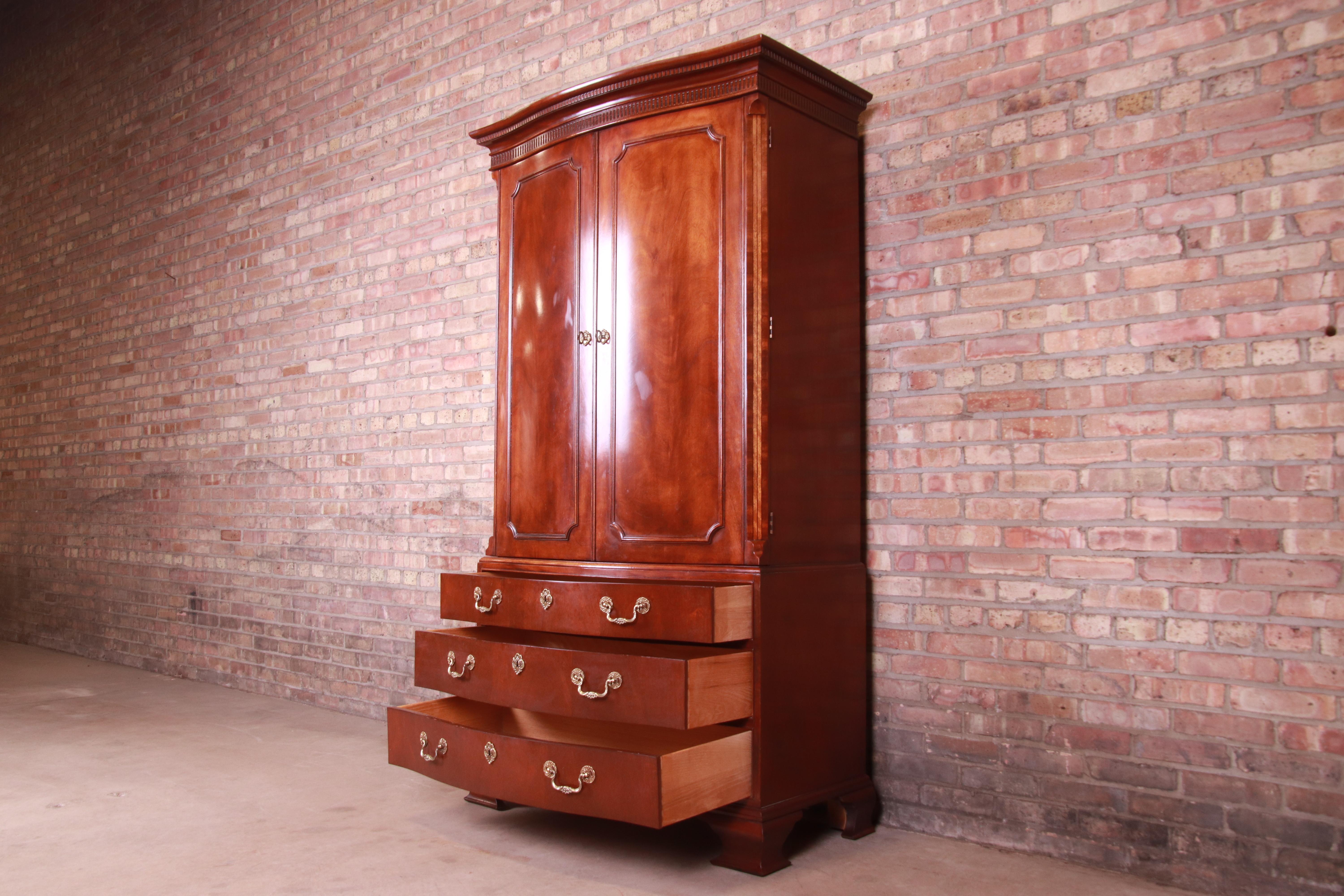 Brass Baker Furniture Georgian Mahogany Armoire Dresser