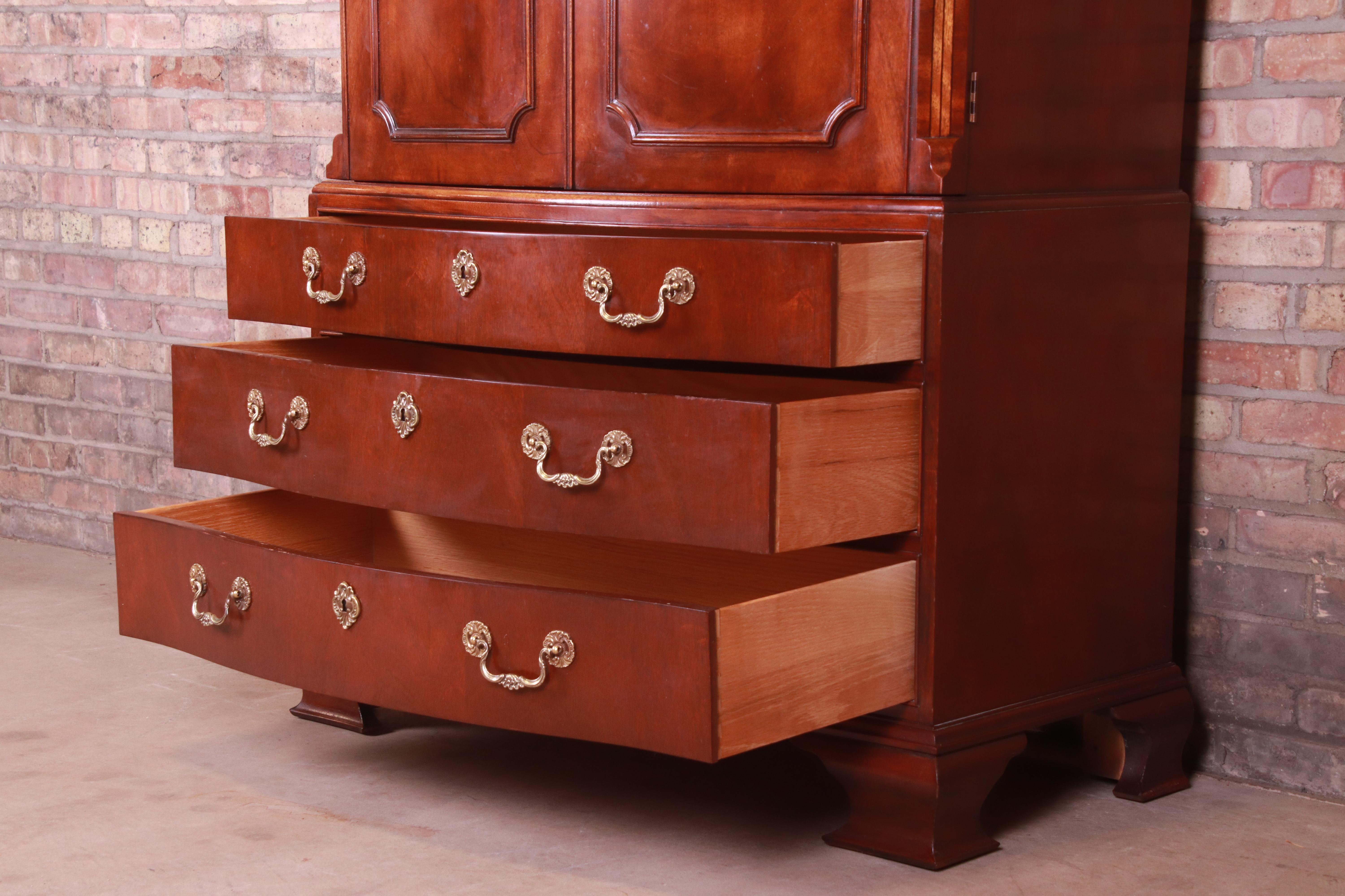Baker Furniture Georgian Mahogany Armoire Dresser 1