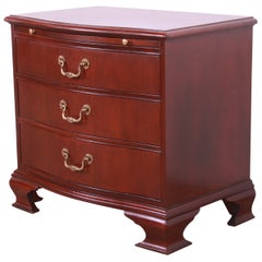Baker Furniture Georgian Mahogany Bow Front Bedside Chest