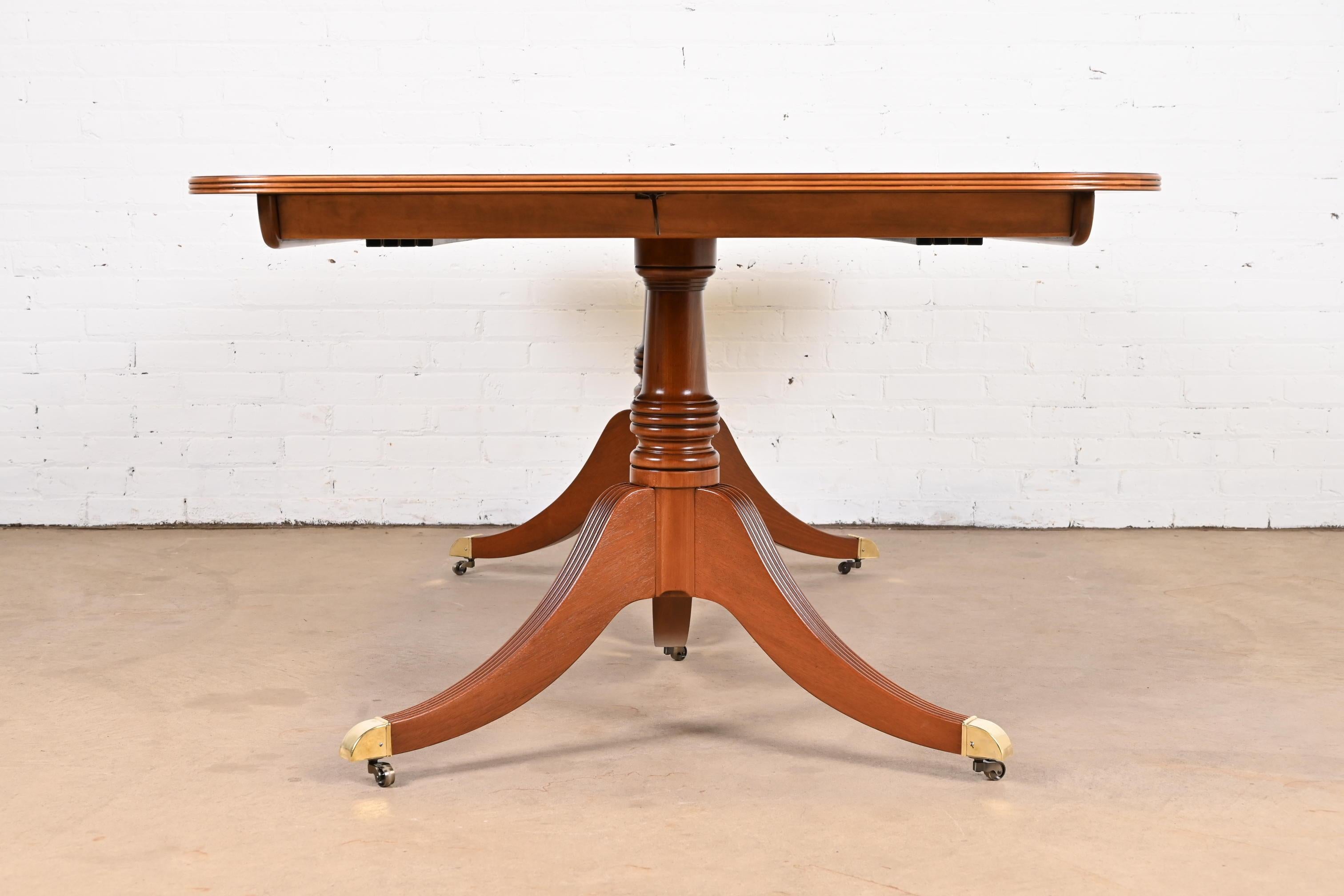 Baker Furniture Georgian Mahogany Double Pedestal Dining Table, Refinished 10