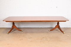 Baker Furniture Georgian Mahogany Double Pedestal Dining Table, Refinished