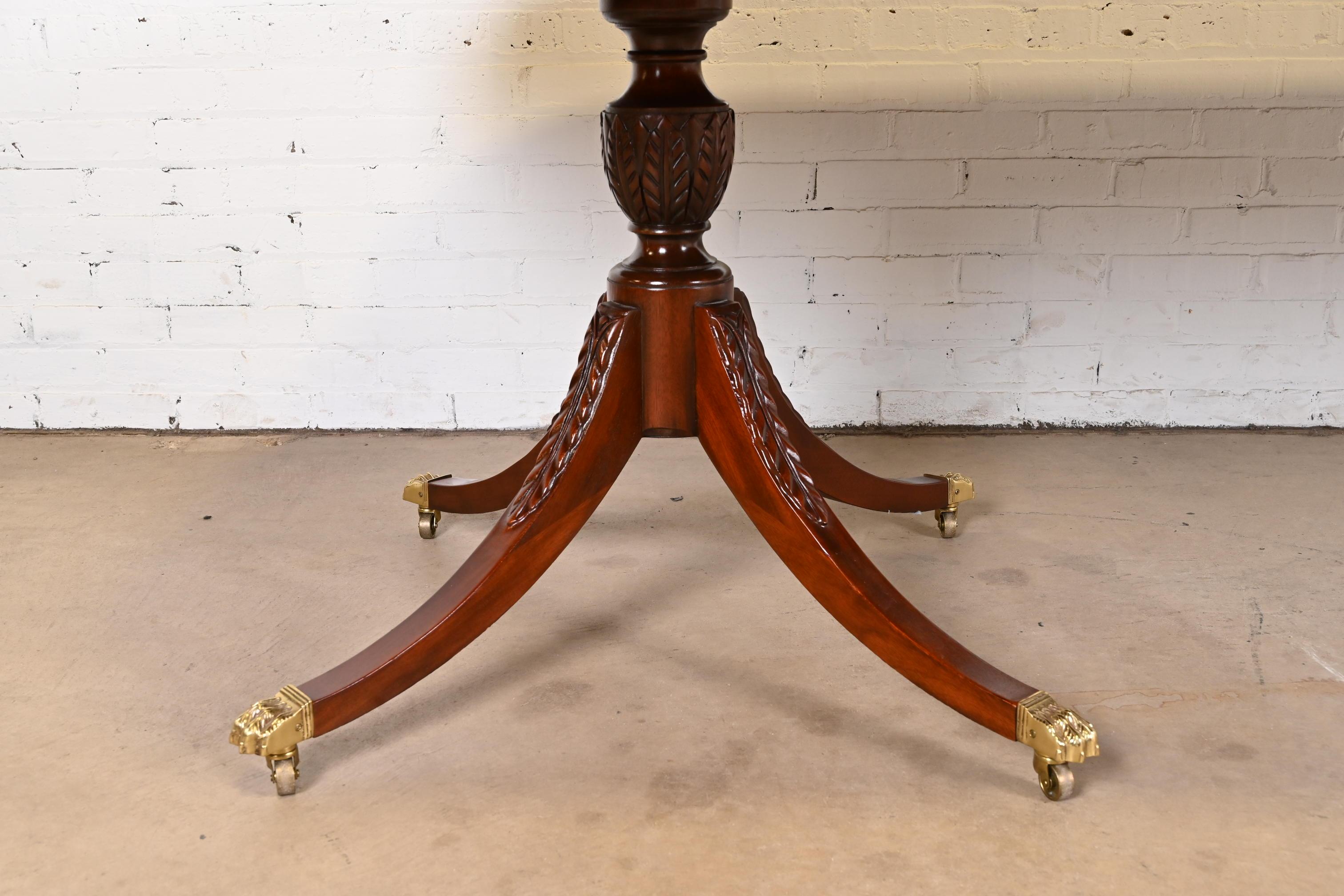 Baker Furniture Georgian Mahogany Double Pedestal Extension Dining Table 2