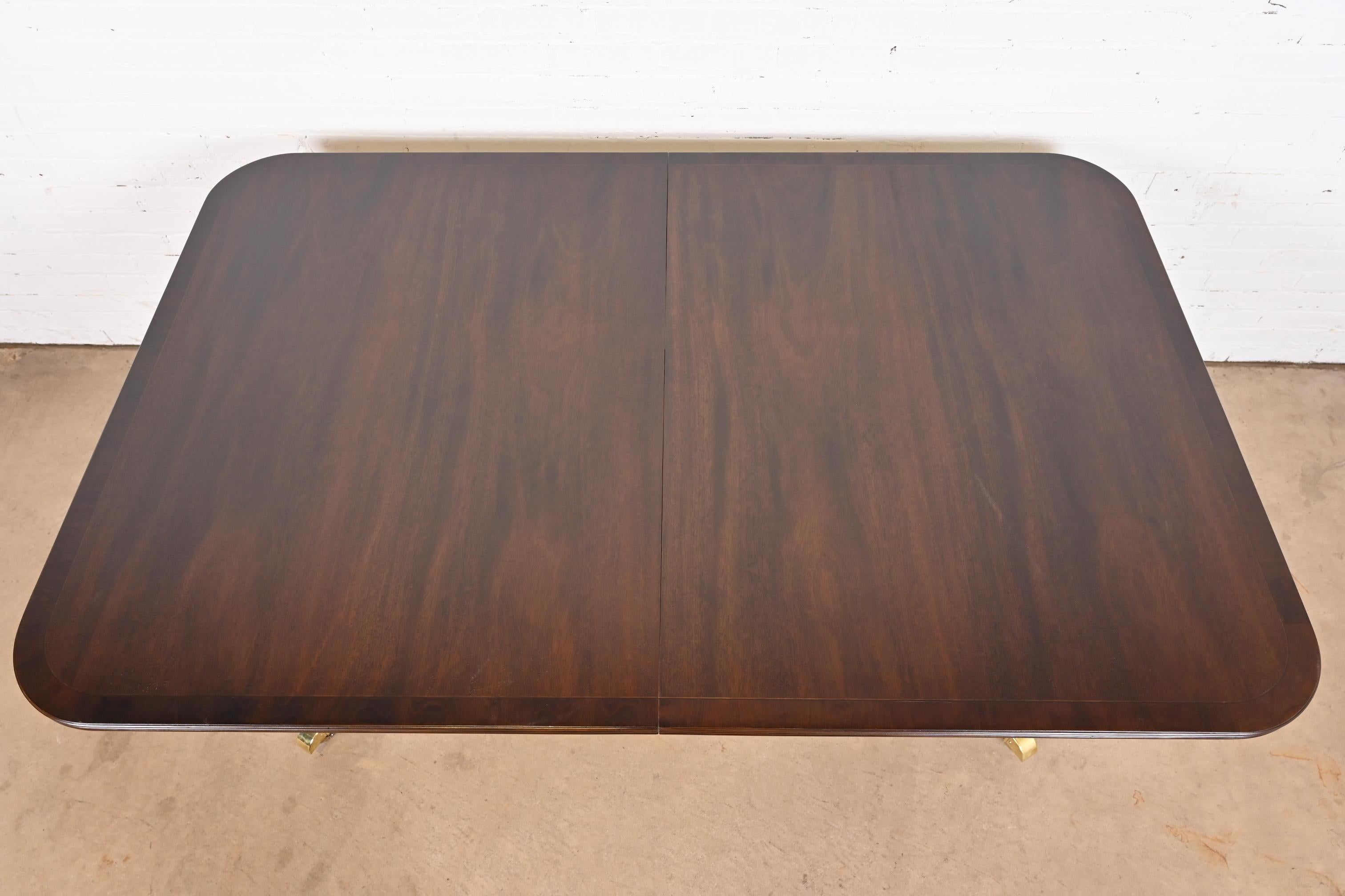 Baker Furniture Georgian Mahogany Double Pedestal Extension Dining Table (table à manger à rallonge) en vente 2