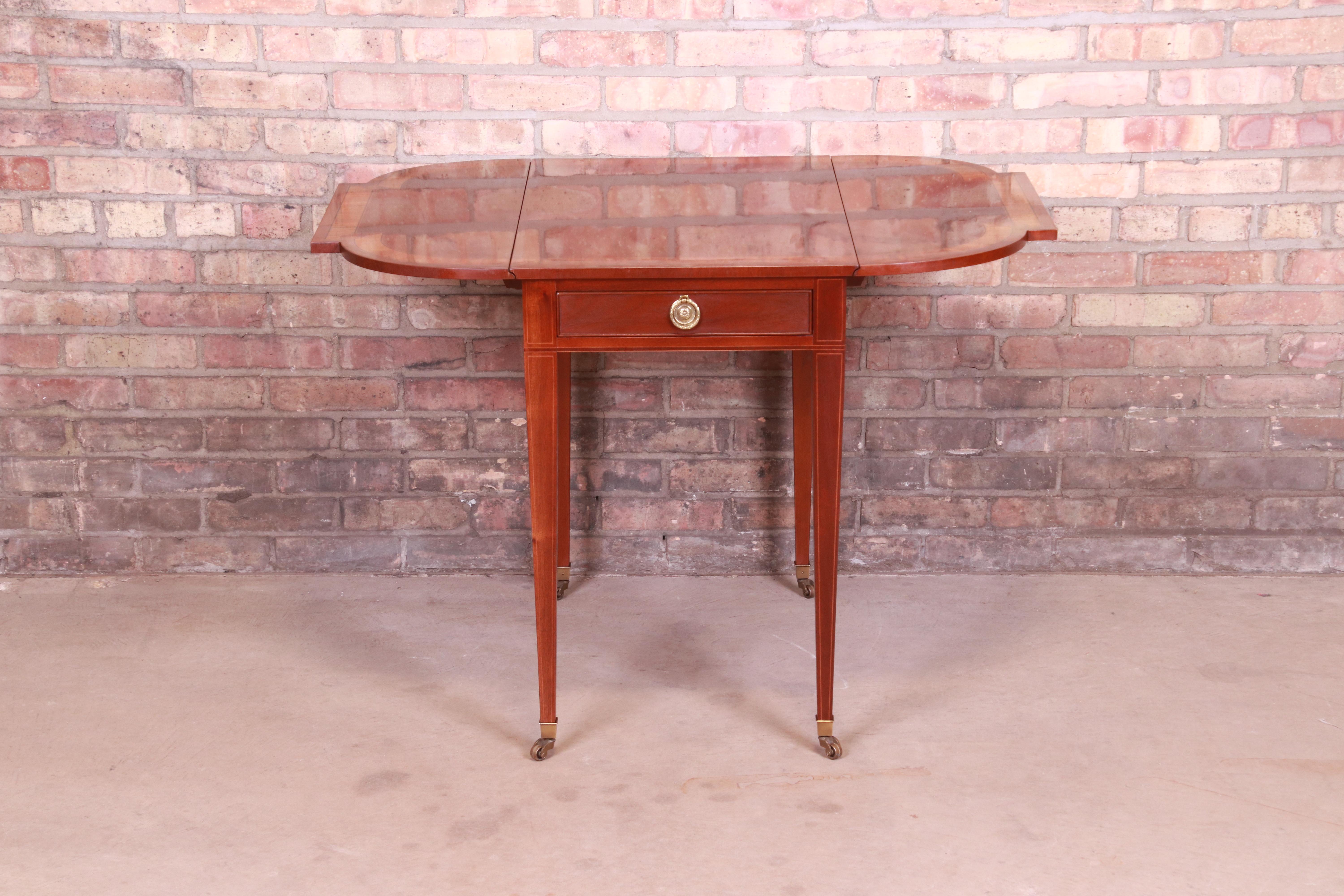 Baker Furniture Georgian Mahogany Drop Leaf Pembroke Tea Table 4