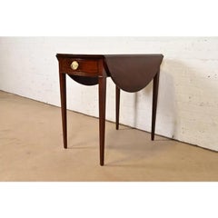 Baker Furniture Georgian Mahogany Drop Leaf Side Table, Newly Refinished