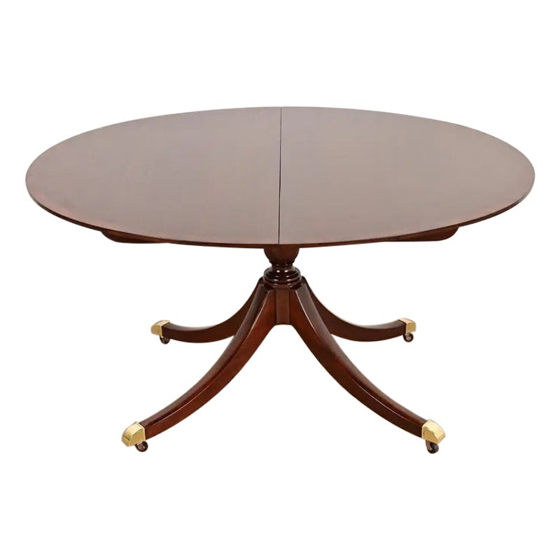 Baker Furniture Georgian Mahogany Extension Dining Table, Newly Refinished