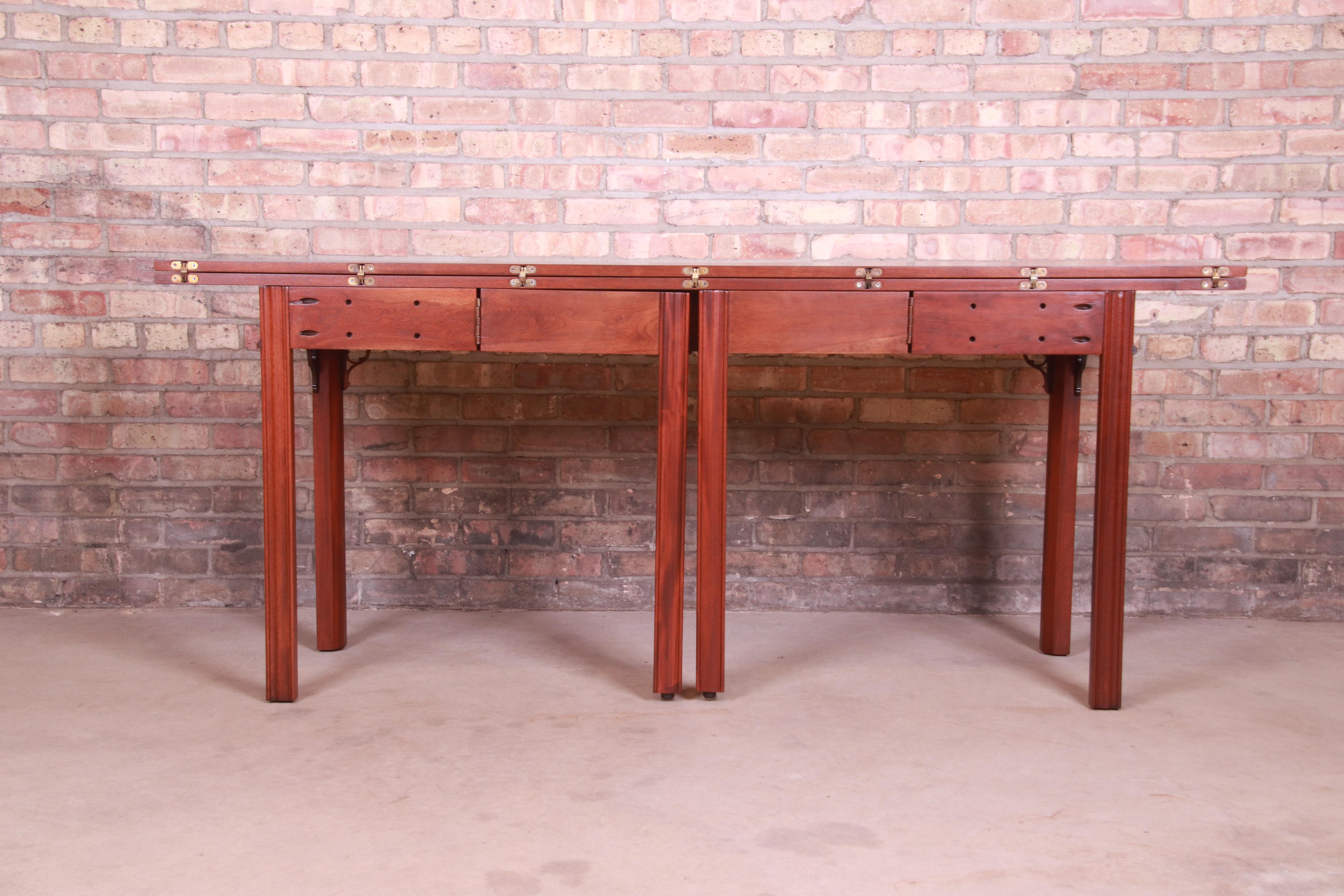 Baker Furniture Georgian Mahogany Flip Top Console Table or Writing Desk 11