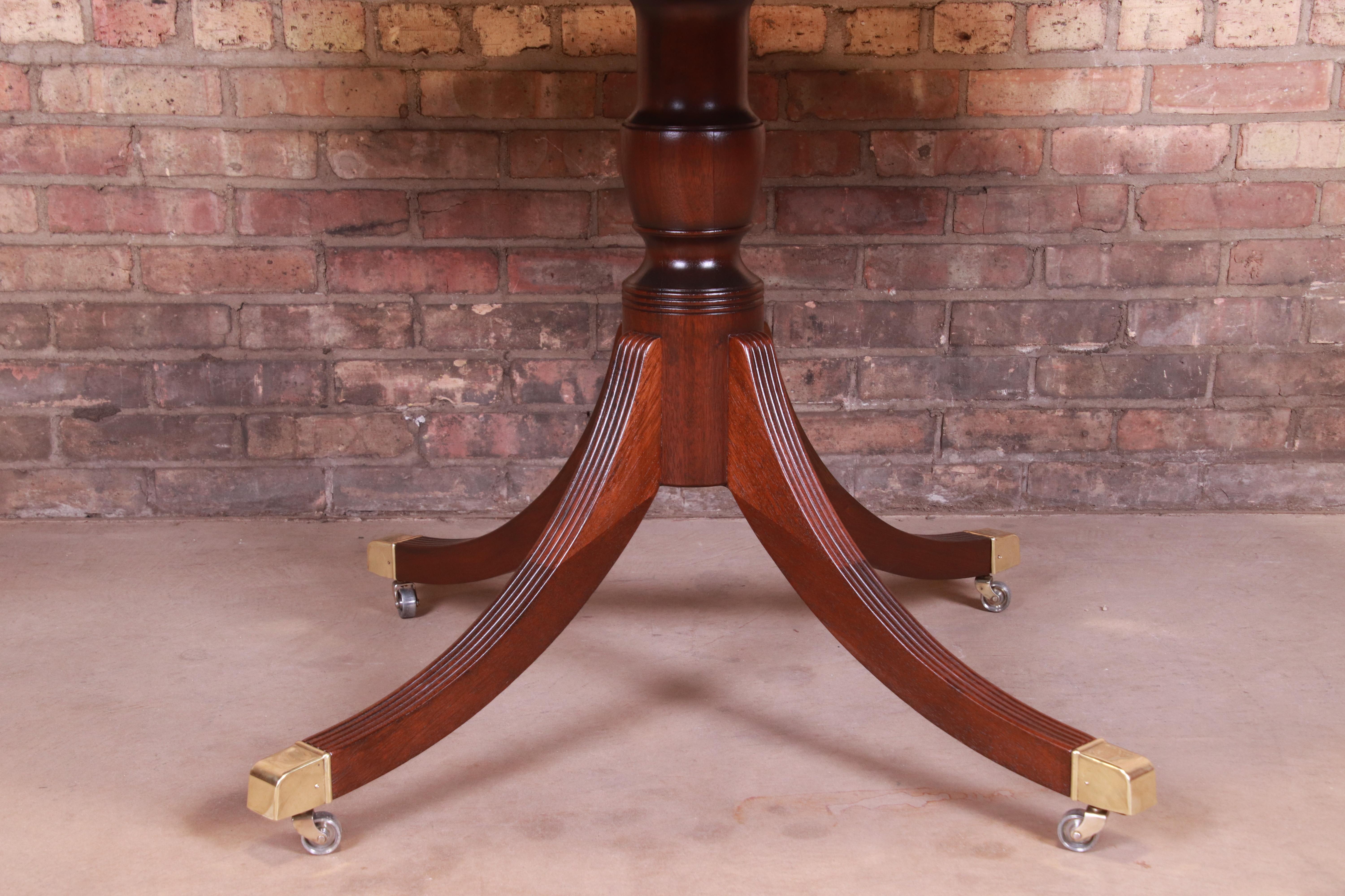 Baker Furniture Georgian Mahogany Pedestal Extension Dining Table, Refinished 10