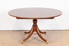 Baker Furniture Georgian Mahogany Pedestal Extension Dining Table, Refinished