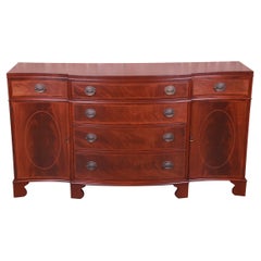 Baker Furniture Georgian Mahogany Sideboard Credenza or Bar Cabinet, Refinished