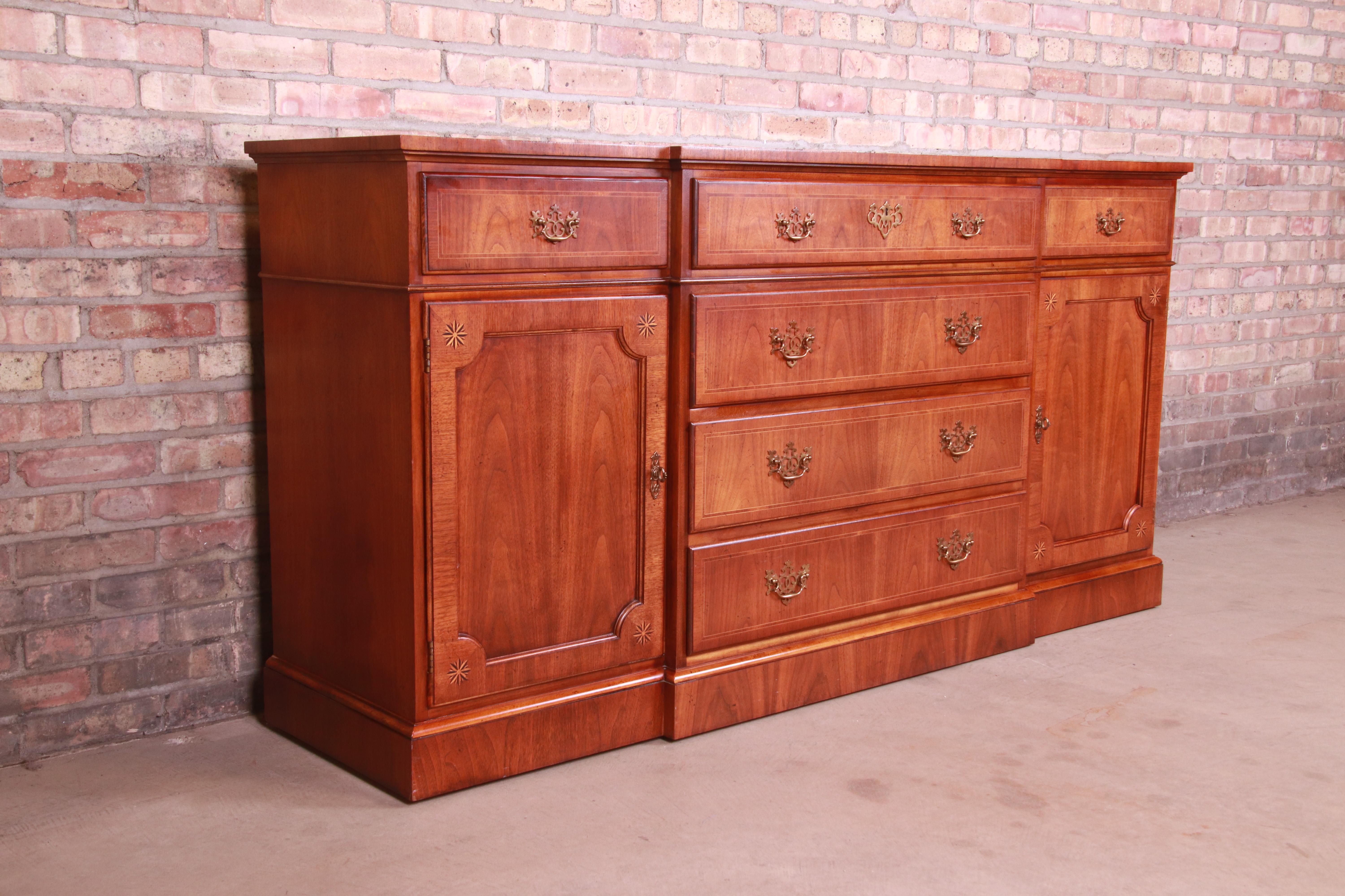 American Baker Furniture Georgian Mahogany Sideboard or Bar Cabinet For Sale