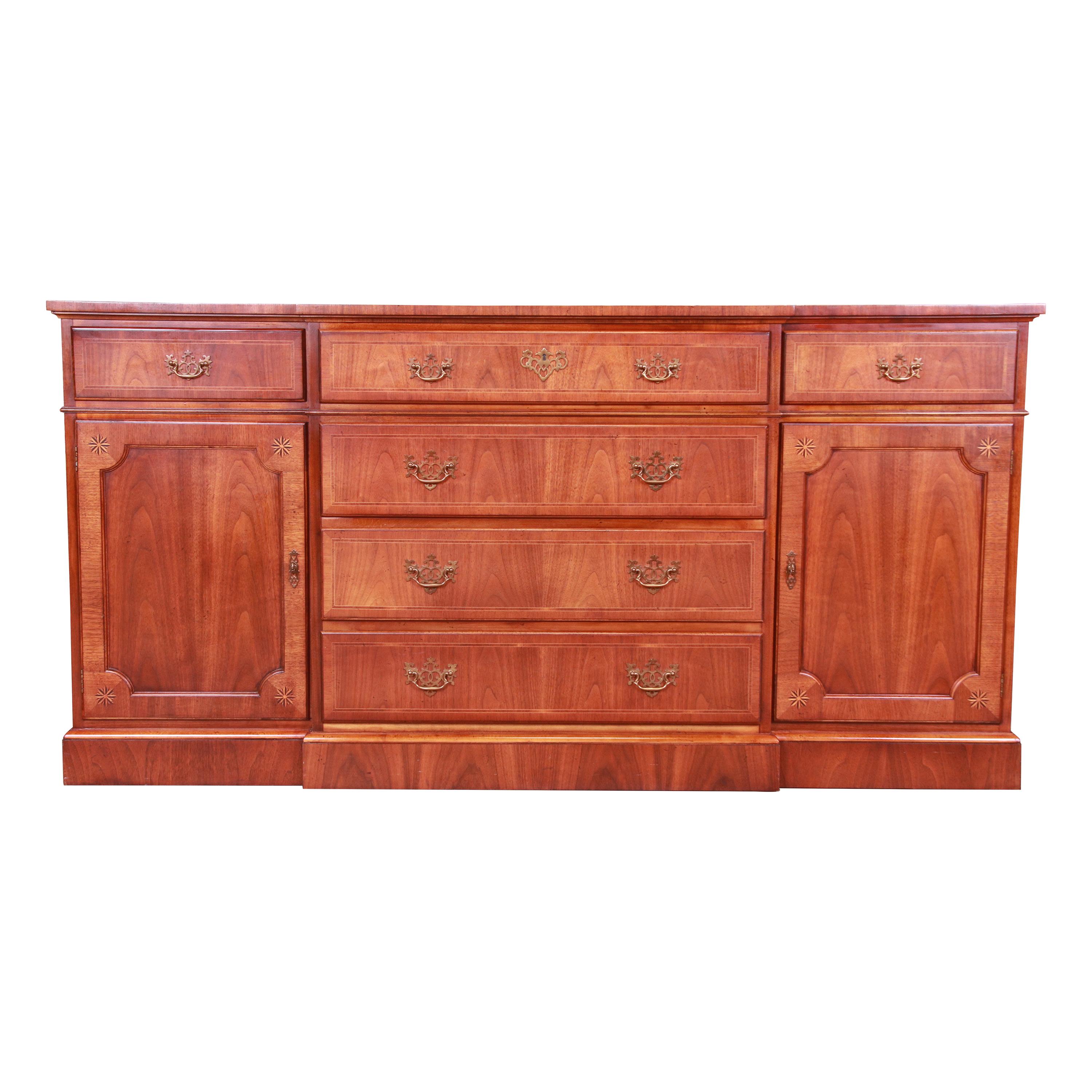 Baker Furniture Georgian Mahogany Sideboard or Bar Cabinet For Sale