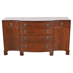 Baker Furniture Georgian Mahogany Sideboard or Bar Cabinet, Newly Refinished