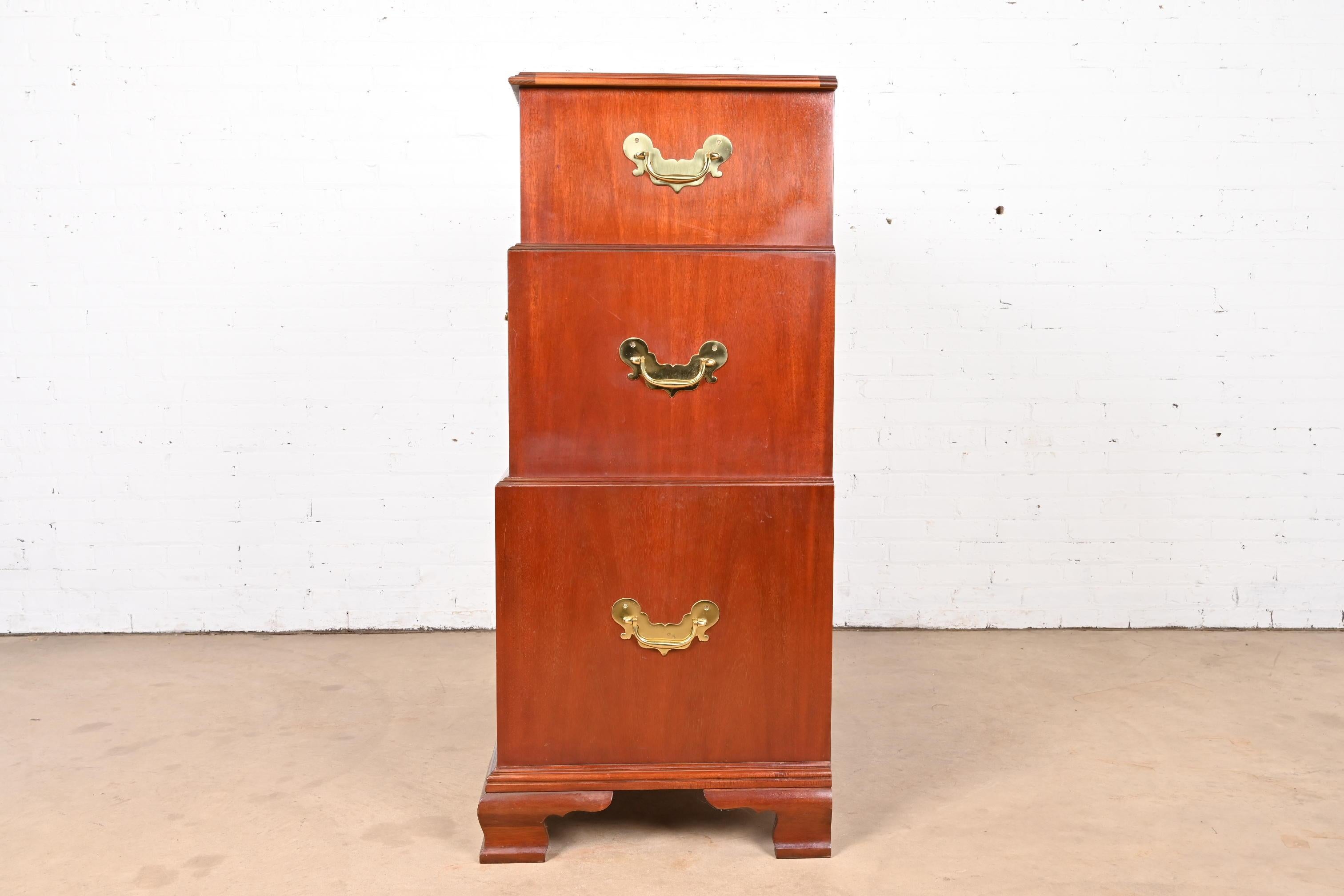 Baker Furniture Georgian Mahogany Triple Chest-On-Chest Highboy Dresser 4